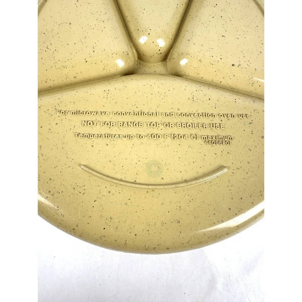 Vintage LittonWare Divided Microwave Plate 9 Inches Lids Dish Ovenware